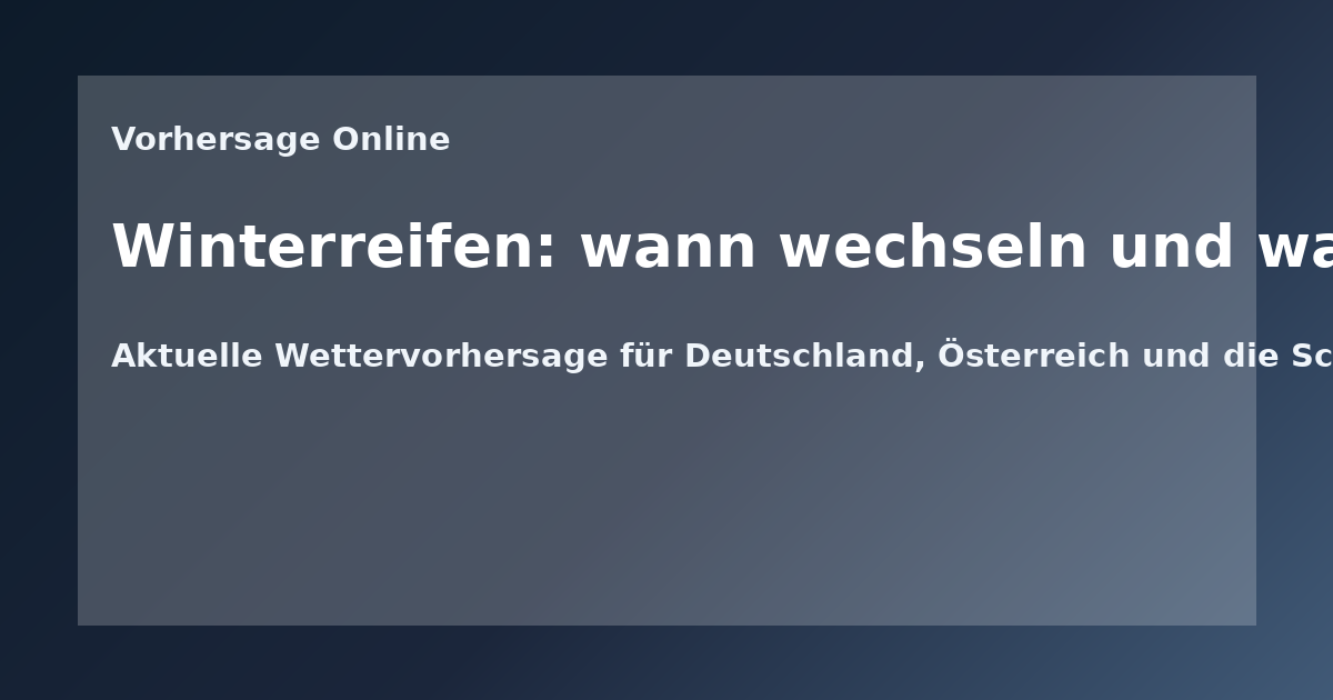 Winterreifen: wann wechseln und wann zurücktauschen