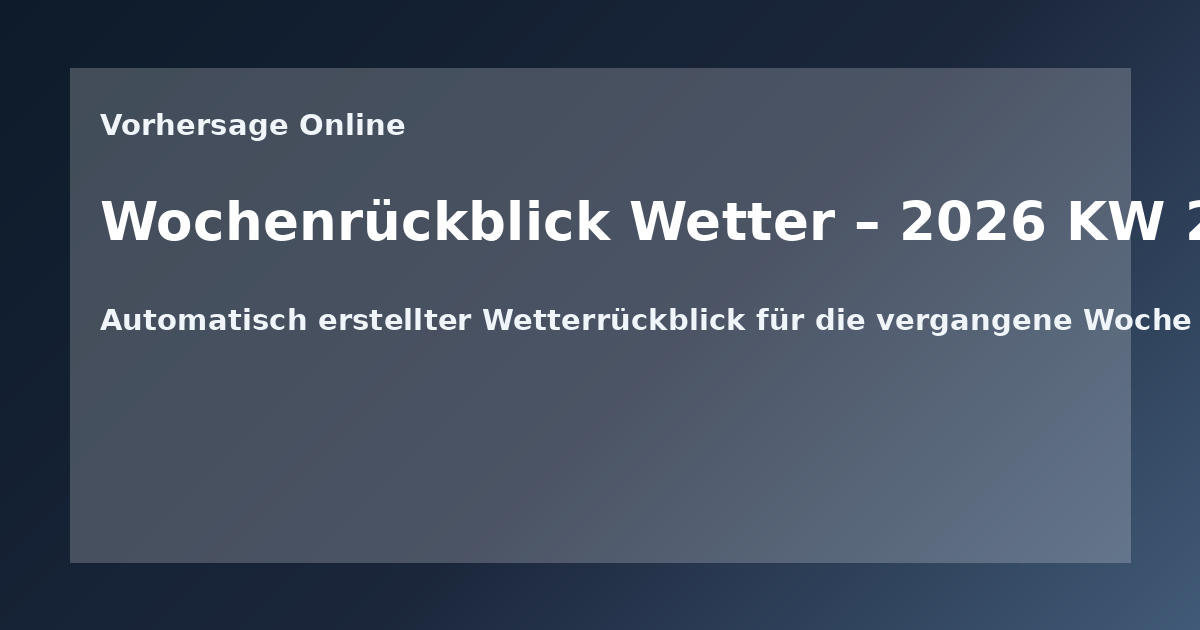 Wochenrückblick Wetter – 2026 KW 25