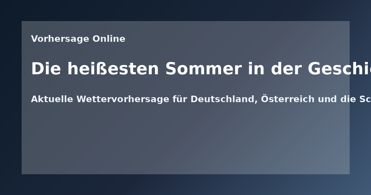 Die heißesten Sommer in der Geschichte Deutschlands